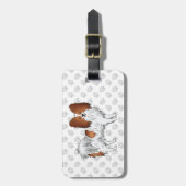 Rode En Witte Papillon Cute Hond Met Aangepaste Te Bagagelabel (Voorkant verticaal)