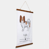 Rode En Witte Papillon Cute Hond Met Aangepaste Te Hangend Wandkleed (Gebogen)