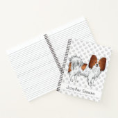 Rode En Witte Papillon Cute Hond Met Aangepaste Te Notitieboek (Binnen)