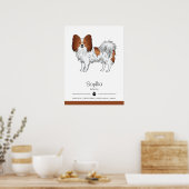 Rode En Witte Papillon Cute Hond Met Aangepaste Te Poster (Keuken)