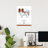 Rode En Witte Papillon Cute Hond Met Aangepaste Te Poster (Thuiskantoor)