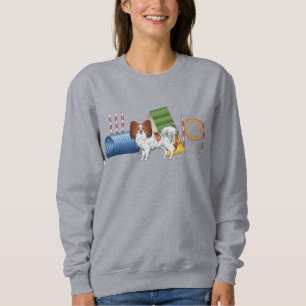 Rode En Witte Papillon Met Agility Apparatuur Trui