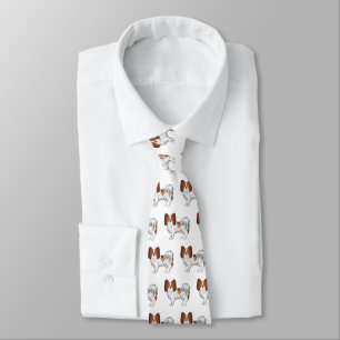Rode En Witte Papillon Mooie Cartoon Hond Patroon Stropdas