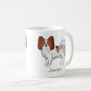 Rode En Witte Papillon Mooie Hond Met Aangepaste N Koffiemok