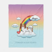 Rode En Witte Papillon Moppige Hond Regenboog Herd Fleece Deken (Voorkant)