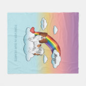Rode En Witte Papillon Moppige Hond Regenboog Herd Fleece Deken (Voorkant (Horizontaal))