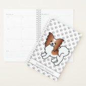 Rode En Witte Papillon Mopshond & Tekst Planner (Display)