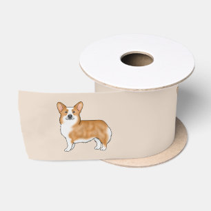 Rode En Witte Pembroke Welsh Corgi Hond Raskunst Satijnen Lint