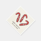 Rode en witte pepermunt Candy Cane Kerstmis Servet (Hoek)