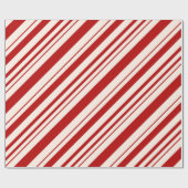 Rode en witte peppermint-snoepriemen cadeaupapier (Vlak)