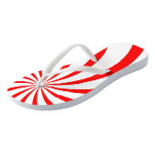 Rode en witte peppermint Sunburst Pattern Teenslippers (Schuin)