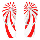 Rode en witte peppermint Sunburst Pattern Teenslippers (Voetbed)