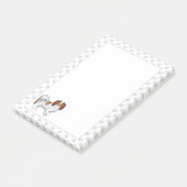 Rode En Witte Phalène Cartoonhond Met Pootjes Post-it® Notes (Schuin)