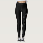 Rode En Witte Phalène Hond Met Pootafdrukken Op Zw Leggings (Voorkant)