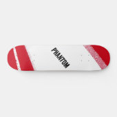 Rode en witte Phantom Racing Stripe Skateboard (Horizontaal)