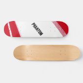 Rode en witte Phantom Racing Stripe Skateboard (Horizontaal)