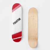 Rode en witte Phantom Racing Stripe Skateboard (Voorkant)