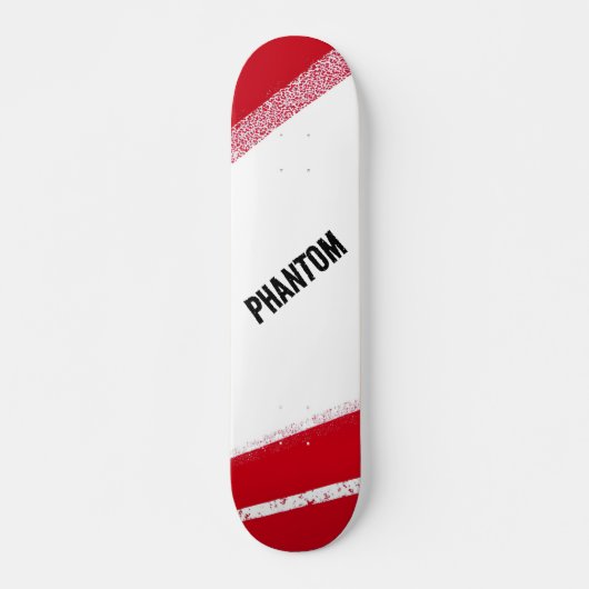Rode en witte Phantom Racing Stripe Skateboard (Voorkant)