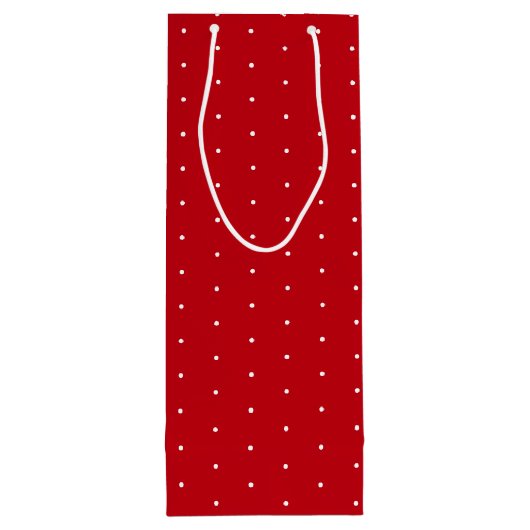 Rode en witte Pin Polka stippen Kerstmis Wijn Cadeautas (Achterkant)