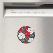 Rode en witte pioenbloemen magneet (Insitu (Vaatwasser))