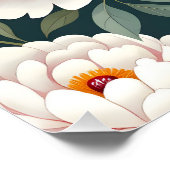 Rode en witte pioenbloemen perfect poster (Hoek)