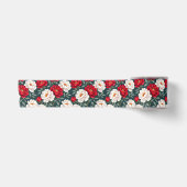 Rode en witte pioenbloemen satijnen lint (Voorkant)