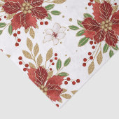 Rode en witte Poinsettia en gouden kerstmis Tissuepapier (Detail)