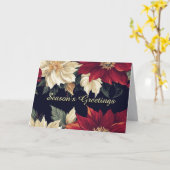 Rode en witte Poinsettia Kaart (Gele Bloem)