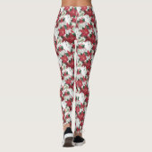 Rode en witte poinsettias leggings (Achterkant)