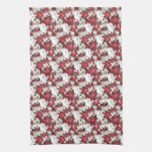 Rode en witte poinsettias theedoek (Verticaal)
