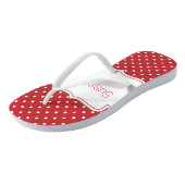 Rode en witte poka Dot Aangepaste Teenslippers (Schuin)
