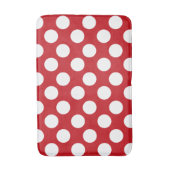 Rode en witte poka Dot Foam Bath Mat (Voorkant Verticaal)