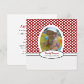 Rode en witte poka Dot Party Invitation Kaart (Voorkant / Achterkant)