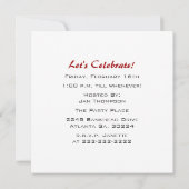 Rode en witte poka Dot Party Invitation Kaart (Achterkant)