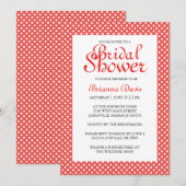 Rode en witte poka Dots Bridal Shower Invitations Kaart (Voorkant / Achterkant)