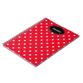 Rode en witte poka Dots gepersonaliseerd Notitieboek (Linkerzijde)