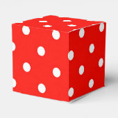 Rode en witte poka stip moderne glamour schattig bedankdoosjes (Achterkant)