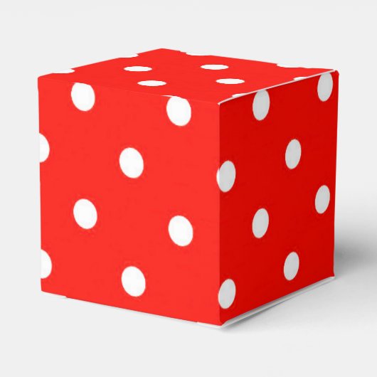 Rode en witte poka stip moderne glamour schattig bedankdoosjes (Achterkant)