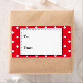 Rode en witte poka-stippen, tot...van.. etiket (Insitu)