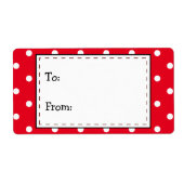 Rode en witte poka-stippen, tot...van.. etiket (Voorkant)