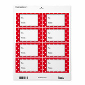 Rode en witte poka-stippen, tot...van.. etiket (Full Sheet)