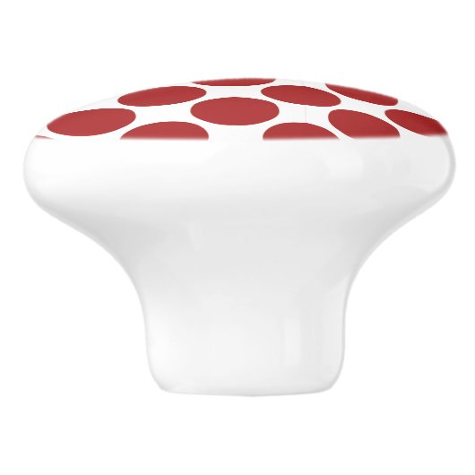 Rode en witte pokadot Ceramic Knob Keramische Knop (Zijkant)