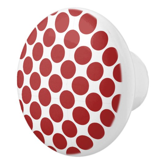 Rode en witte pokadot Ceramic Knob Keramische Knop (Rechts)