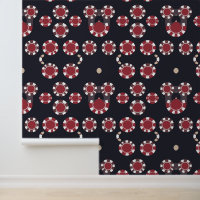 Rode en witte pokerchips op donkere achtergrond