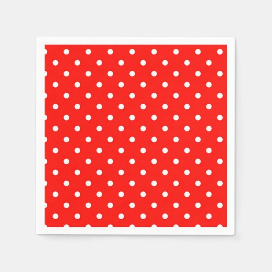 Rode en witte polka dot moderne glamour servet (Voorkant)
