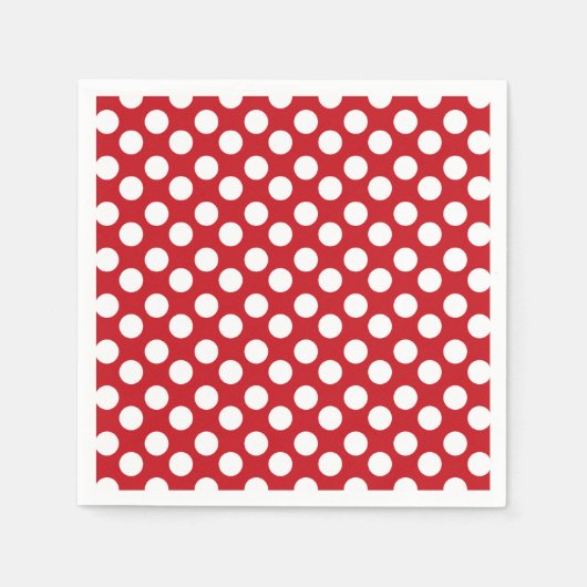 Rode en witte Polka Dot Papier servet (Voorkant)