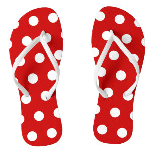 Rode en witte Polka Dot Teenslippers