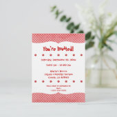 Rode en witte Polka Dots Party Uitnodigen Kaart (Staand voorkant)