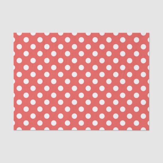 Rode en witte polka stip verjaardagsfeestje tissuepapier (Voorkant)