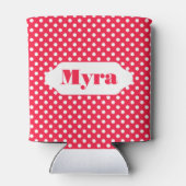 Rode en witte polka stippen aangepaste koelbox blikjeskoeler (Achterkant)